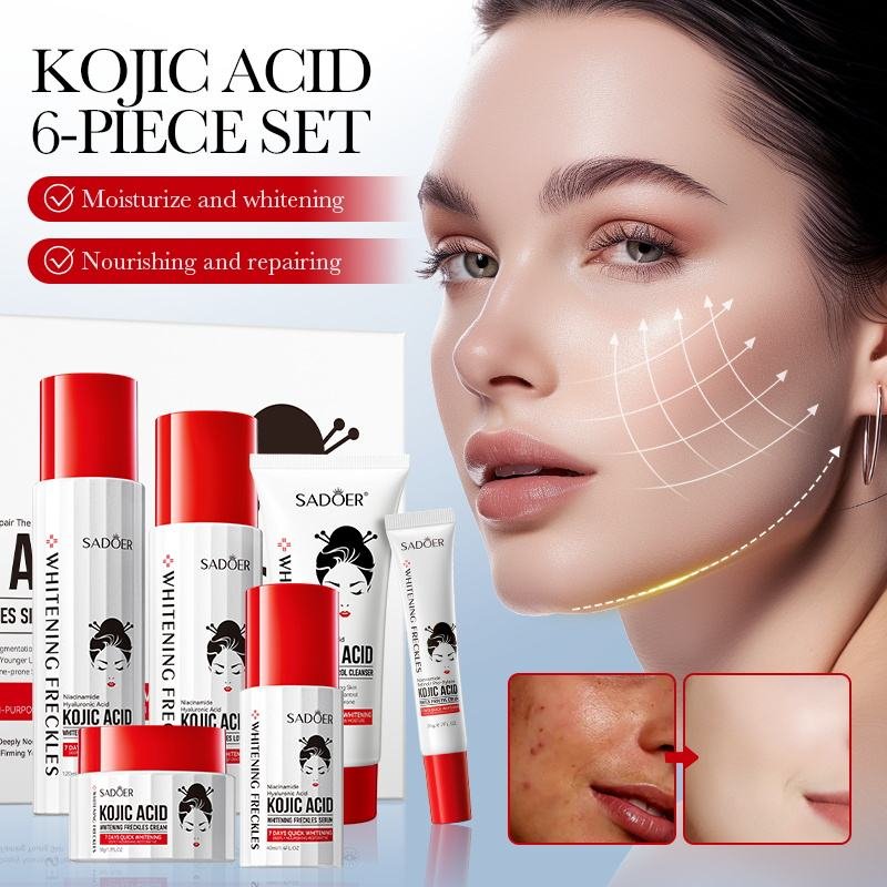 6pcs whitening kit kojic acid niacinamide moisturizing remove dark ...